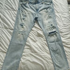 Light Blue Distressed Women's Jeans